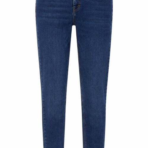 Topshop Womens Blue Cotton Skinny Jeans Size 30 in L30 in Regular Button - Distressed ankle detail