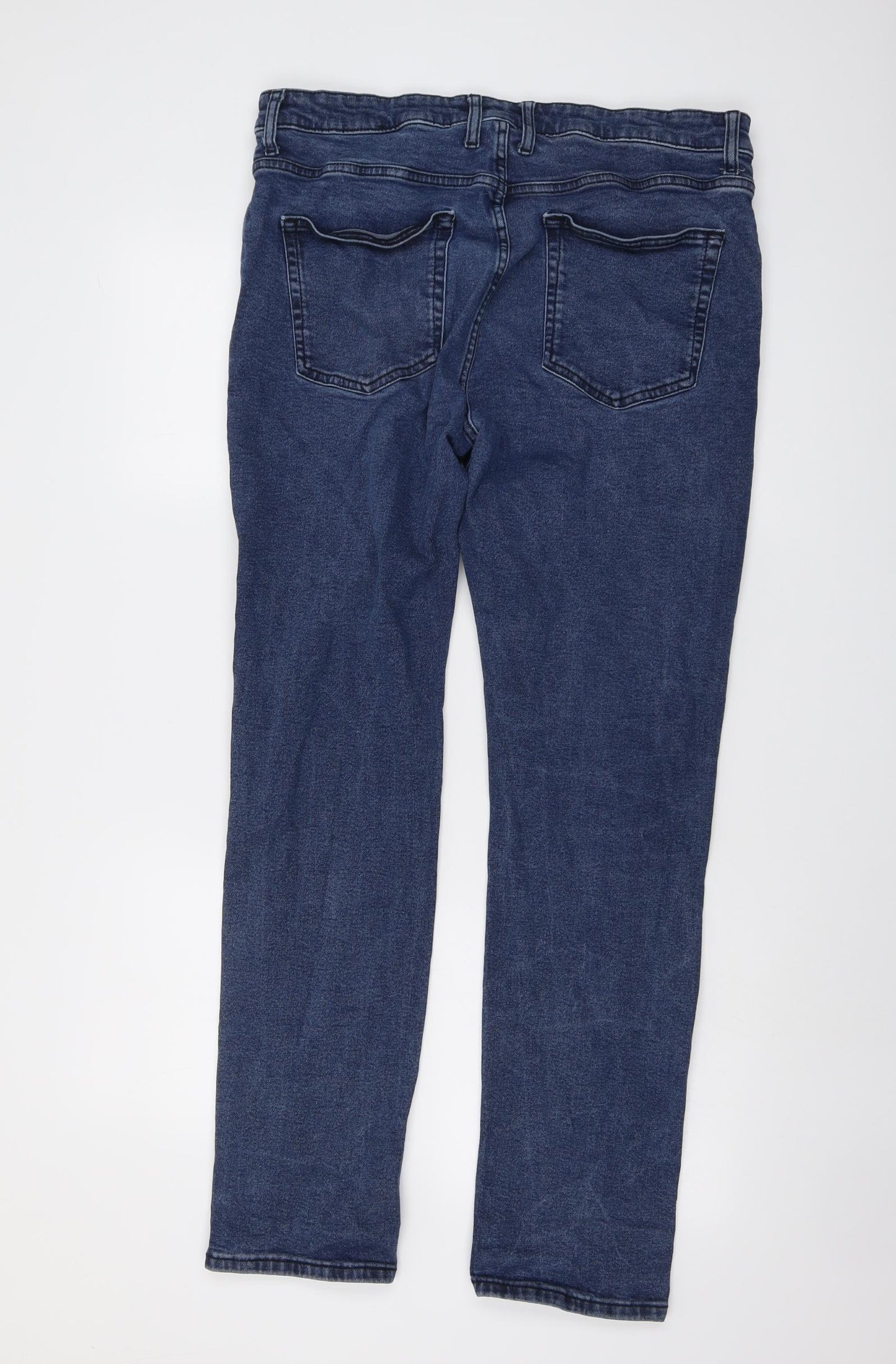 NEXT Mens Blue Cotton Skinny Jeans Size 36 in L31 in Regular Button