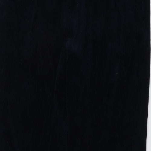 Marks and Spencer Mens Blue Cotton Trousers Size 40 in L31 in Regular Button