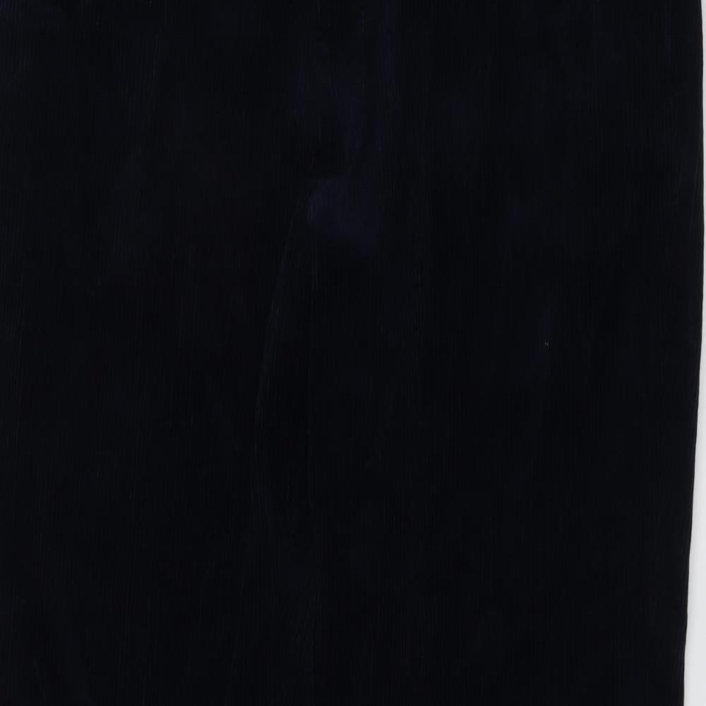 Marks and Spencer Mens Blue Cotton Trousers Size 40 in L31 in Regular Button