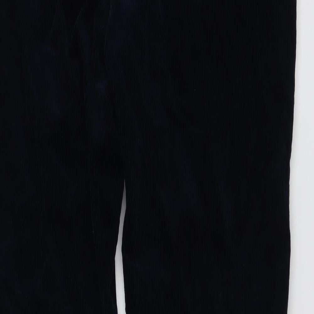 Marks and Spencer Mens Blue Cotton Trousers Size 40 in L31 in Regular Button