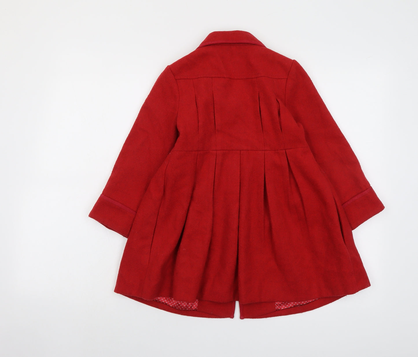 Mini Club Girls Red Pea Coat Coat Size 5-6 Years Button