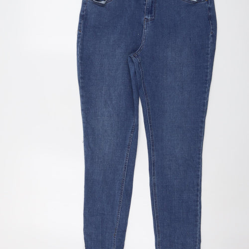 Simply Be Womens Blue Cotton Skinny Jeans Size 16 L28 in Regular Button