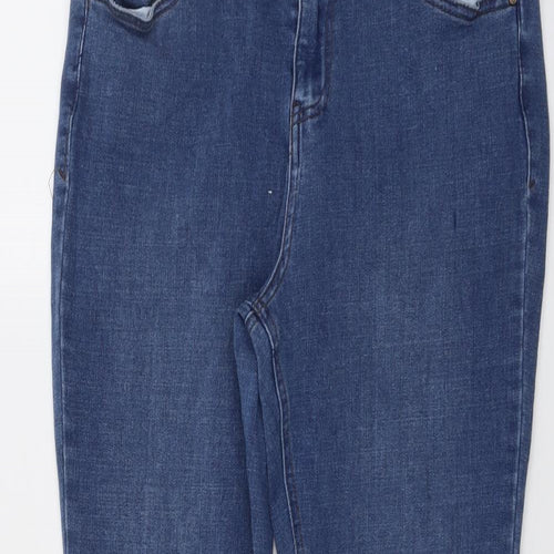 Simply Be Womens Blue Cotton Skinny Jeans Size 16 L28 in Regular Button