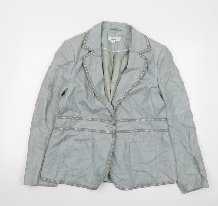 NEXT Womens Green Jacket Blazer Size 10 Button