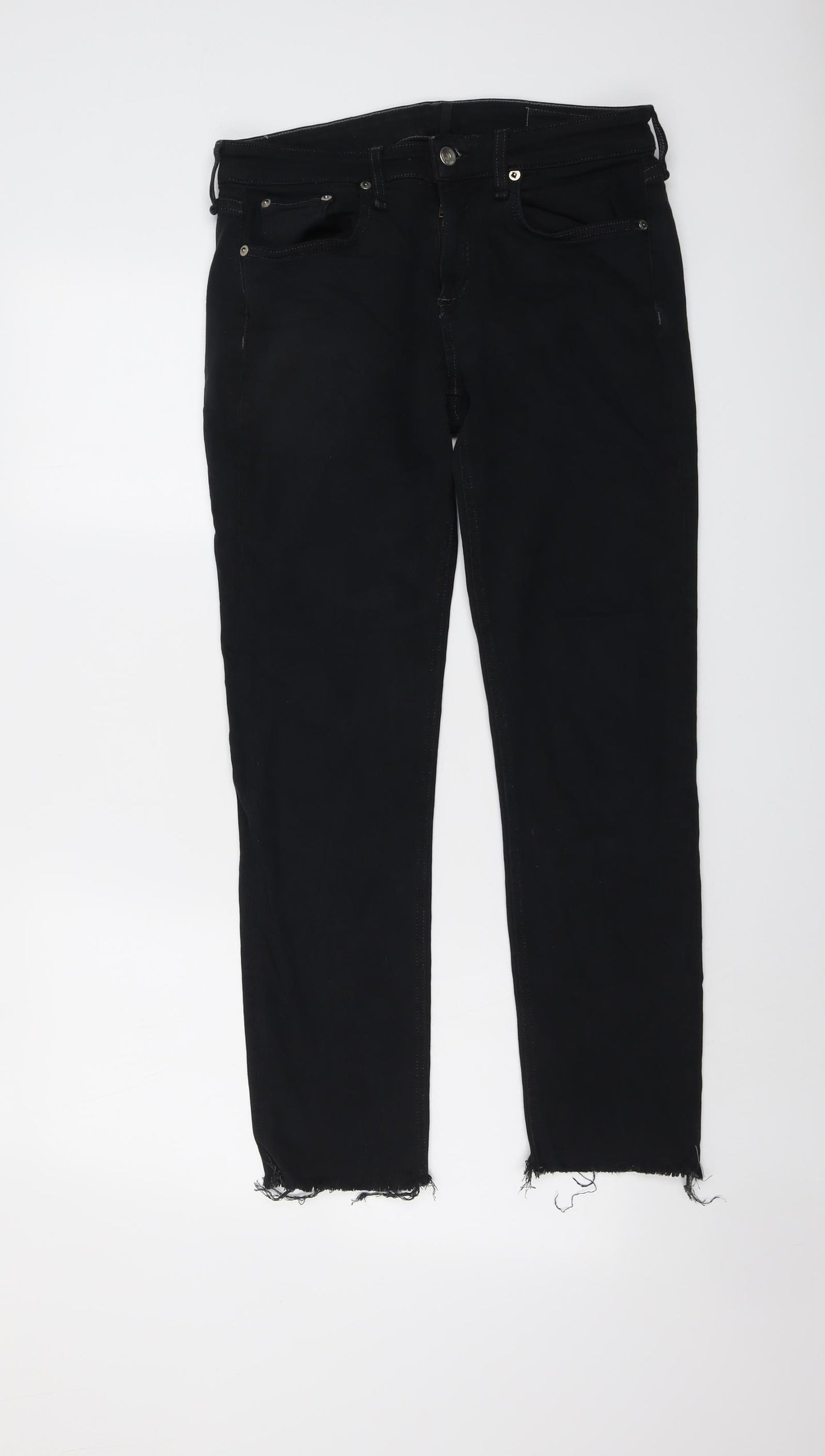 rag & bone Womens Black Cotton Straight Jeans Size 26 in L28 in Regular Button
