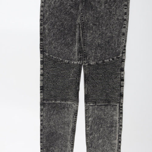 H&M Girls Grey Cotton Skinny Jeans Size 14 Years Regular Button