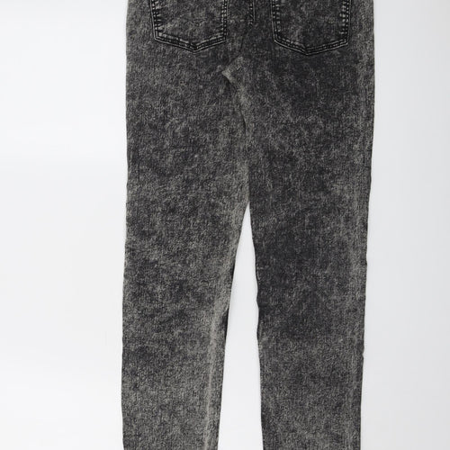 H&M Girls Grey Cotton Skinny Jeans Size 14 Years Regular Button