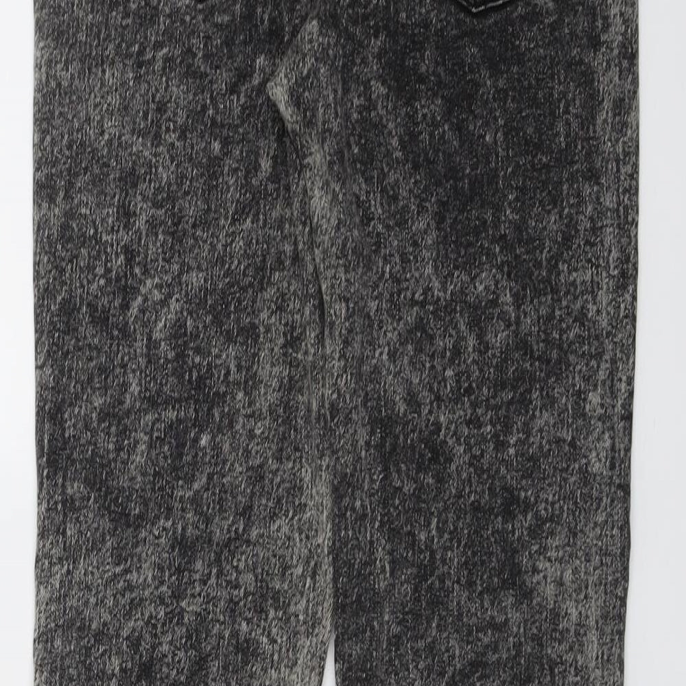 H&M Girls Grey Cotton Skinny Jeans Size 14 Years Regular Button