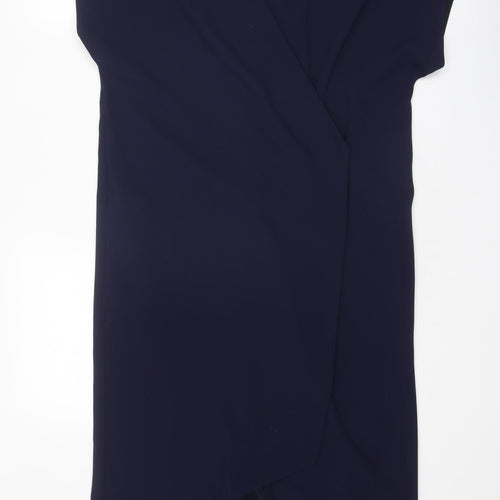 Finery Womens Blue Polyester Sheath Size 6 V-Neck Tie