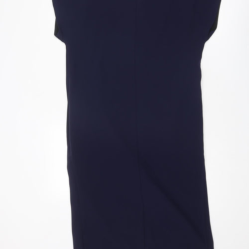 Finery Womens Blue Polyester Sheath Size 6 V-Neck Tie