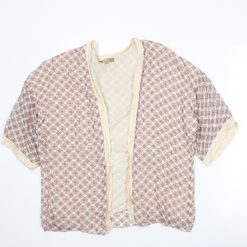 Carla Conti Womens Multicoloured Geometric Viscose Kimono Blouse Size S V-Neck