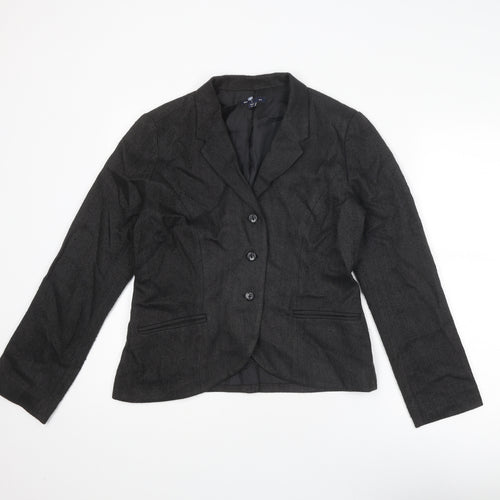 Gap Womens Grey Herringbone Acrylic Jacket Suit Jacket Size 10