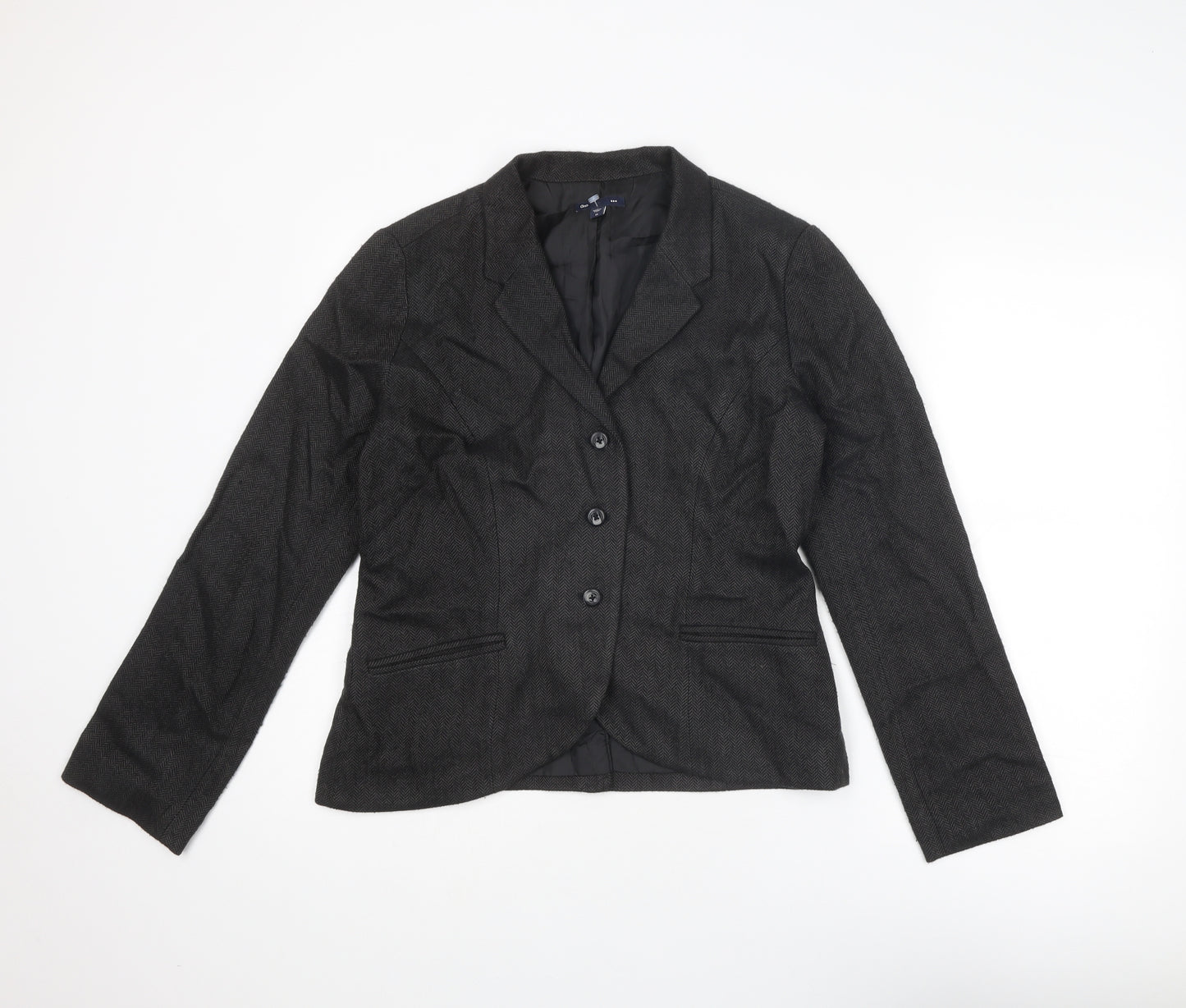 Gap Womens Grey Herringbone Acrylic Jacket Suit Jacket Size 10