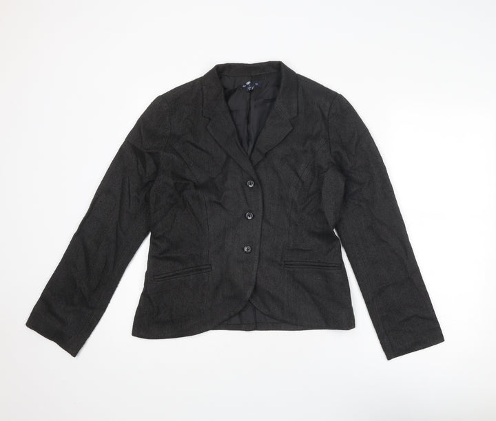 Gap Womens Grey Herringbone Acrylic Jacket Suit Jacket Size 10