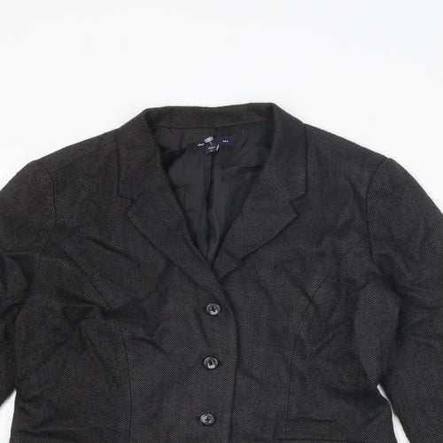 Gap Womens Grey Herringbone Acrylic Jacket Suit Jacket Size 10