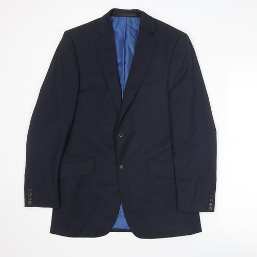 Marks and Spencer Mens Blue Wool Jacket Suit Jacket Size 38 Regular