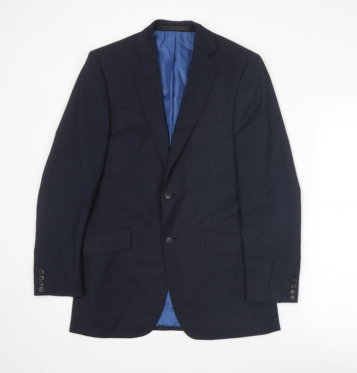 Marks and Spencer Mens Blue Wool Jacket Suit Jacket Size 38 Regular
