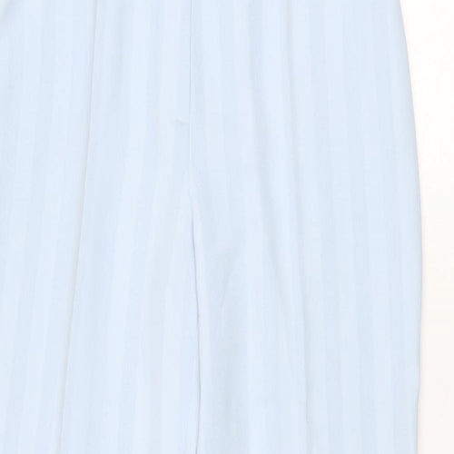 Busy Womens Blue Striped Polyester Trousers Size 14 Regular Zip
