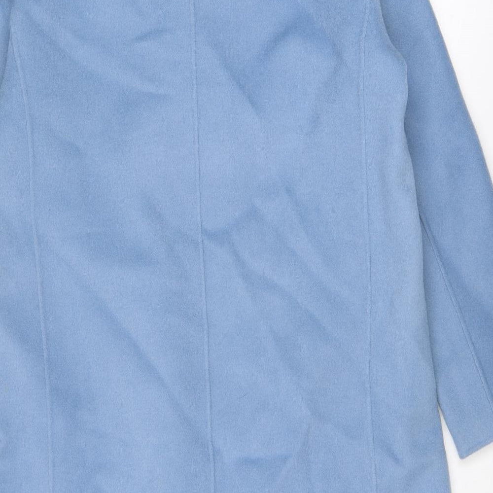 Jaeger Womens Blue Overcoat Coat Size 12 Button