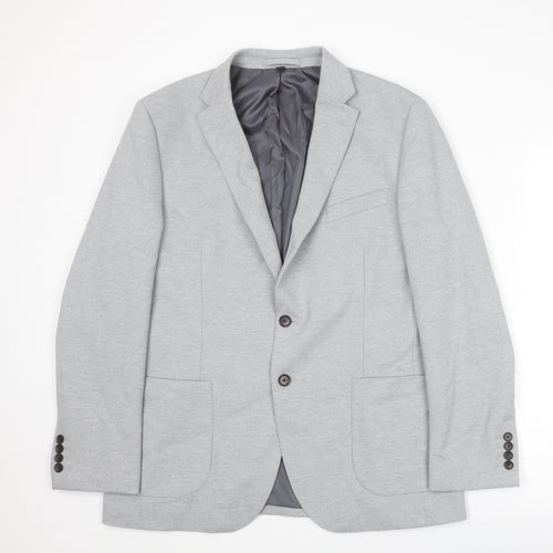 Marks and Spencer Mens Grey Polyamide Jacket Suit Jacket Size 42 Regular