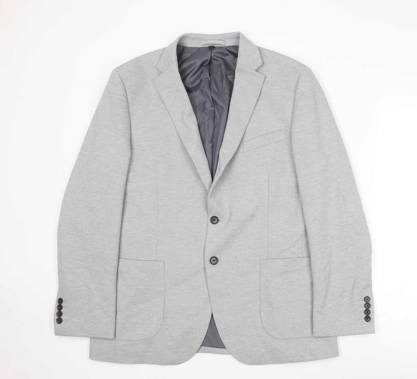 Marks and Spencer Mens Grey Polyamide Jacket Suit Jacket Size 42 Regular