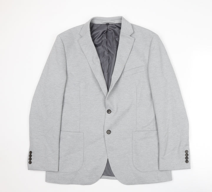 Marks and Spencer Mens Grey Polyamide Jacket Suit Jacket Size 42 Regular