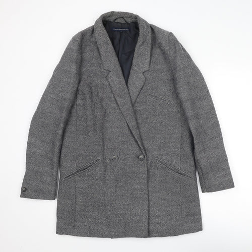 French Connection Womens Blue Overcoat Coat Size 12 Button