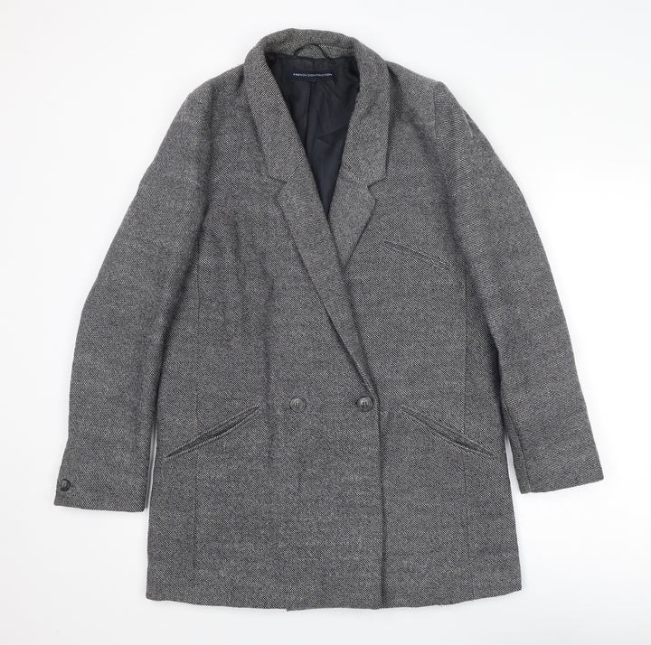 French Connection Womens Blue Overcoat Coat Size 12 Button