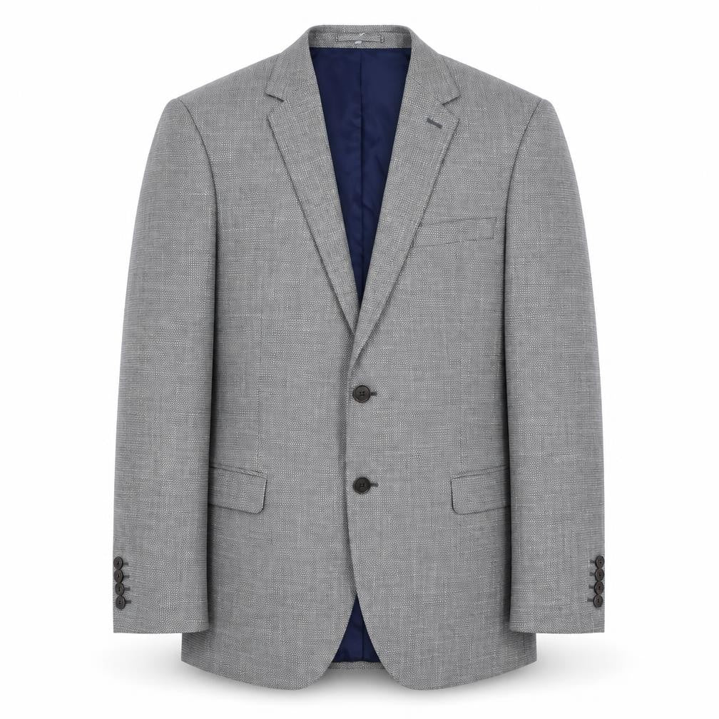 Front view of Marks & Spencer men’s grey polyester jacket suit jacket, size 42, regular