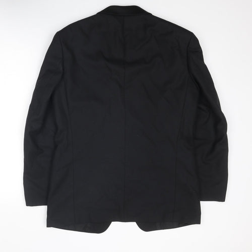 St Michael Mens Black Wool Tuxedo Suit Jacket Size 40 Regular