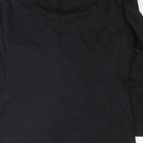 St Michael Mens Black Wool Tuxedo Suit Jacket Size 40 Regular