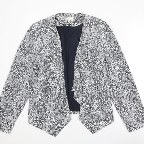 Linea Womens White Floral Jacket Blazer Size 16