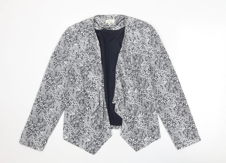 Linea Womens White Floral Jacket Blazer Size 16