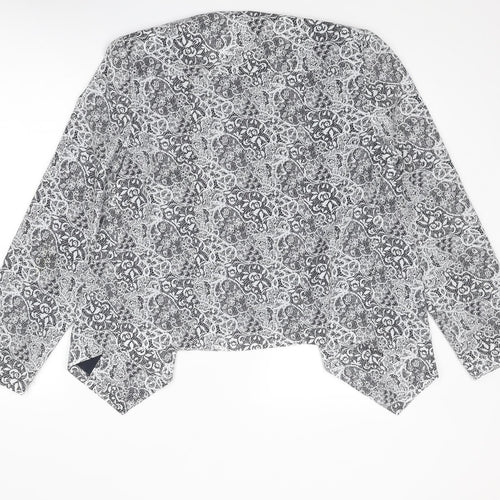 Linea Womens White Floral Jacket Blazer Size 16