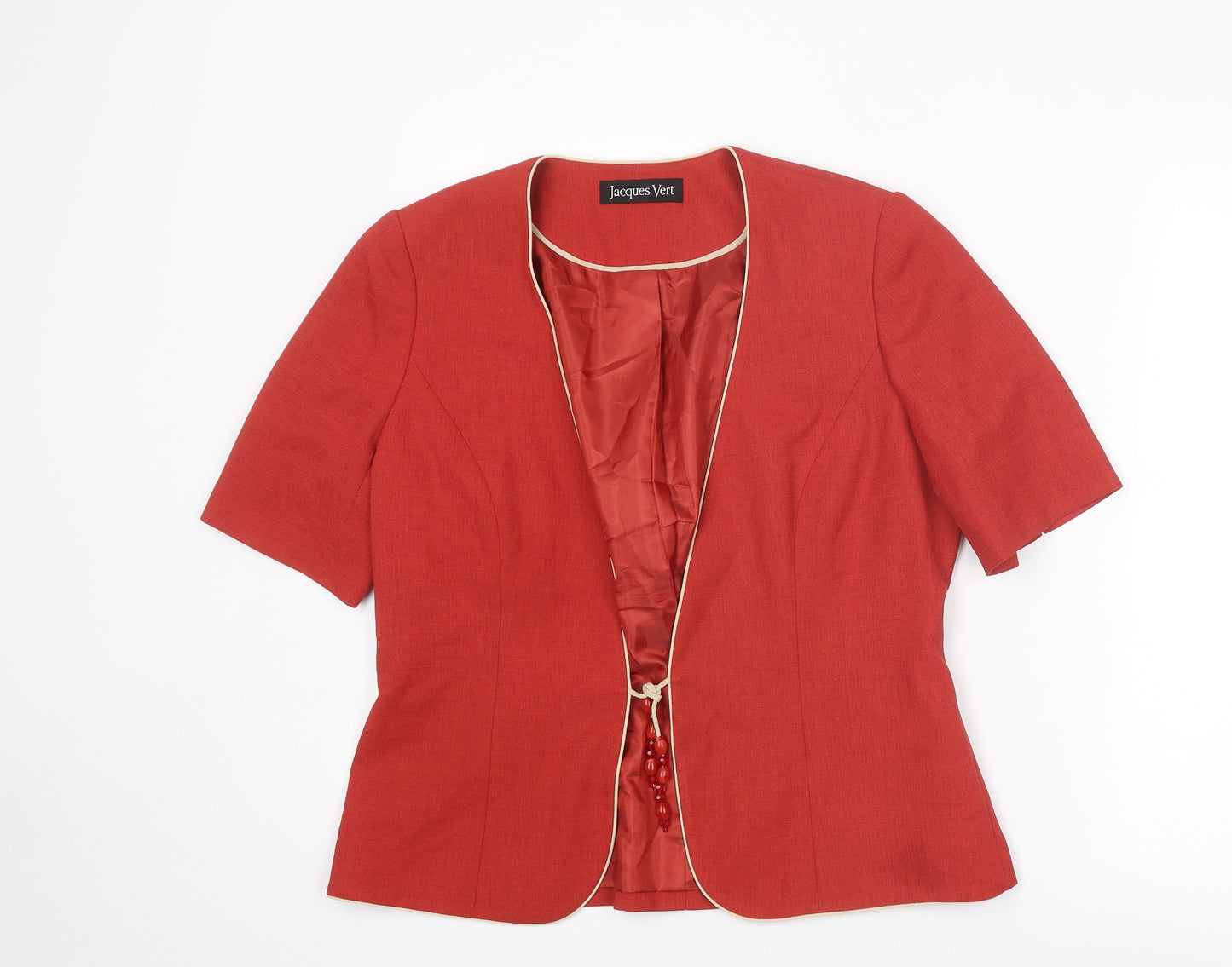 Jacques Vert Womens Red Jacket Blazer Size 12 Tie