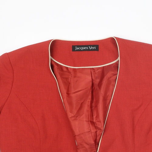 Jacques Vert Womens Red Jacket Blazer Size 12 Tie