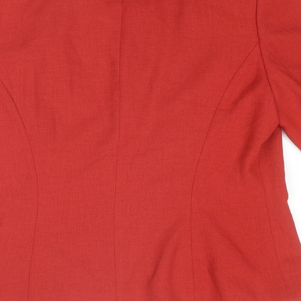 Jacques Vert Womens Red Jacket Blazer Size 12 Tie