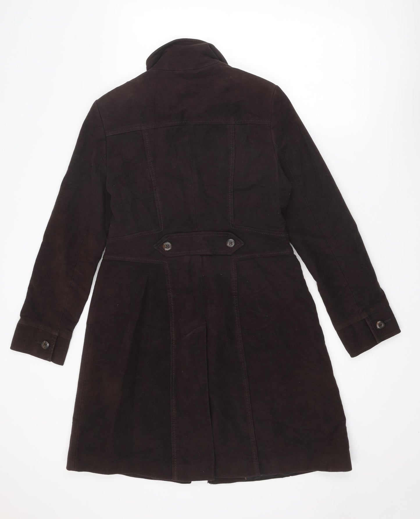NEXT Womens Brown Overcoat Coat Size 12 Button