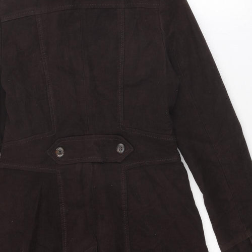 NEXT Womens Brown Overcoat Coat Size 12 Button