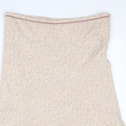 Principles Womens Pink Geometric Acrylic Swing Skirt Size 16 Zip