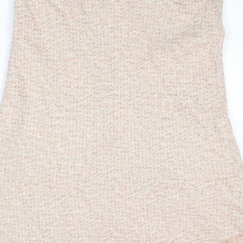 Principles Womens Pink Geometric Acrylic Swing Skirt Size 16 Zip