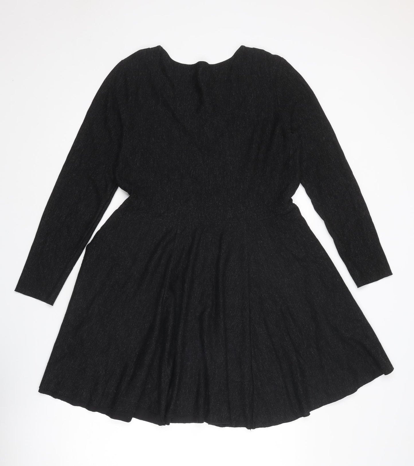 COS Womens Black Cotton Fit & Flare Size M Boat Neck Pullover