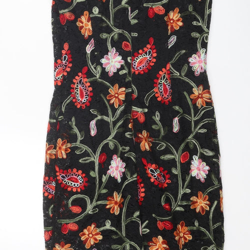 Per Una Womens Multicoloured Paisley Polyamide Pencil Dress Size 8 Boat Neck Zip