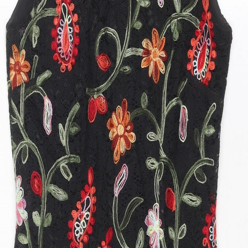 Per Una Womens Multicoloured Paisley Polyamide Pencil Dress Size 8 Boat Neck Zip