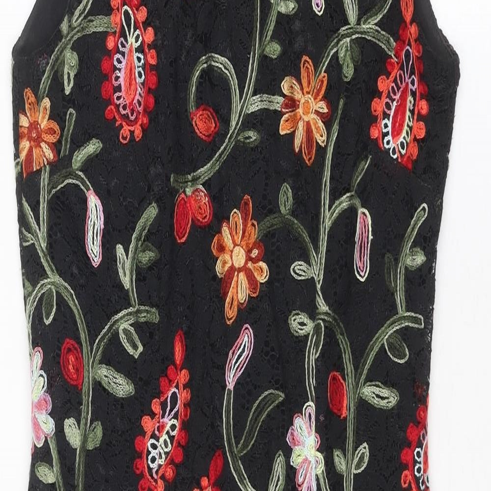 Per Una Womens Multicoloured Paisley Polyamide Pencil Dress Size 8 Boat Neck Zip