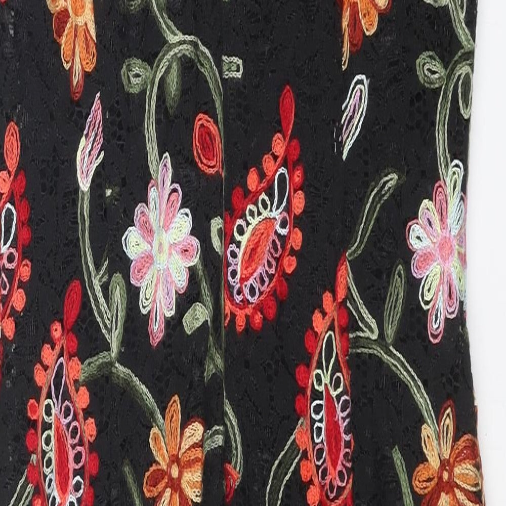 Per Una Womens Multicoloured Paisley Polyamide Pencil Dress Size 8 Boat Neck Zip