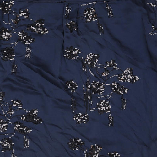 Marks and Spencer Womens Blue Polyester Basic Button-Up Size 14 Collared