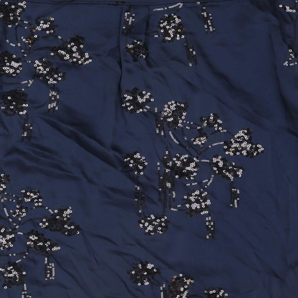 Marks and Spencer Womens Blue Polyester Basic Button-Up Size 14 Collared