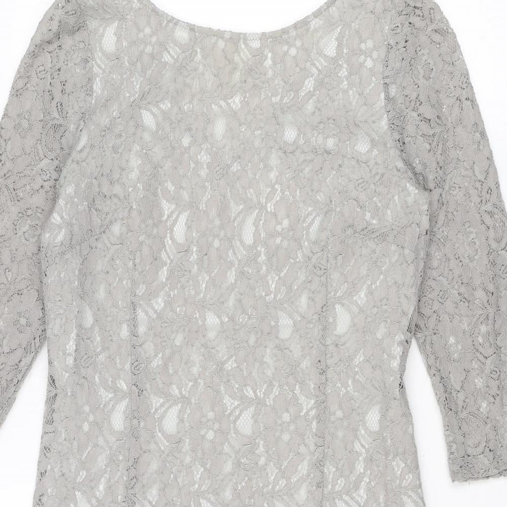 InWear Womens Grey Polyamide Sheath Size 12 Boat Neck Zip